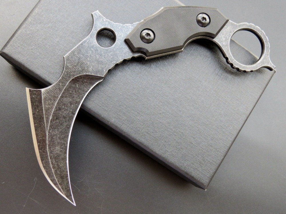 11035343528_785692528.jpg Karambit-Messer C1699, feststehendes Messer, G10-Griff + D2-Klinge aus steingewaschenem Stahl, praktisches EDC-Werkzeug
