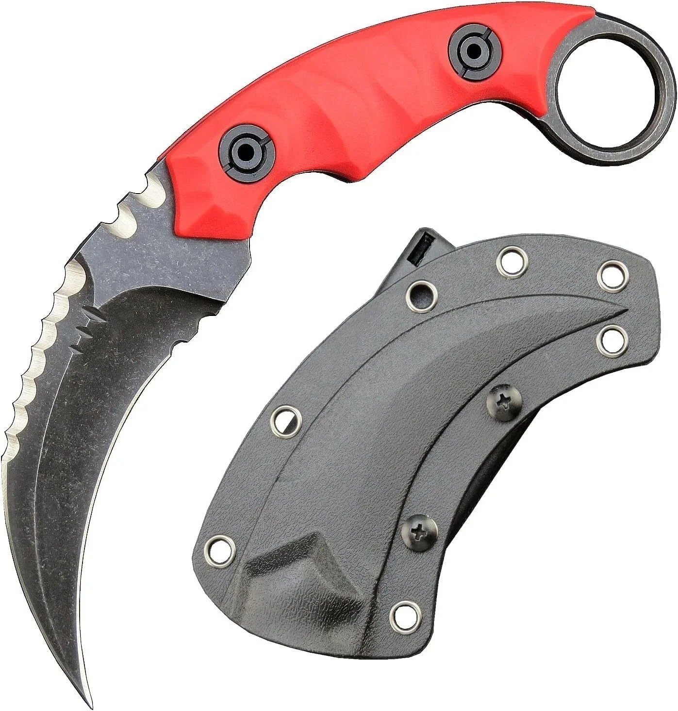 18636-main-white-clean Karambit-Messer, D2-Stahl + Nylon-Fiberglas-Griff, Outdoor-Klauenmesser mit Kydex-Scheide, Edc-RDE