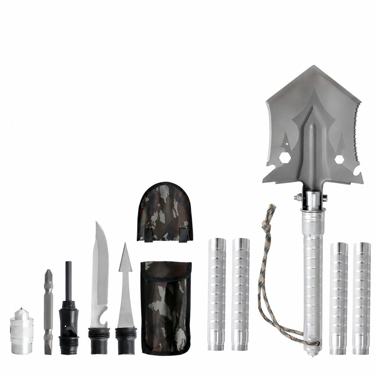 21319-main-white-clean Camping-Ingenieurschaufel, multifunktionale Eisen-Catalpa, Outdoor-Angeln, Graben, Gartenfahrzeug, praktische Militärschaufel